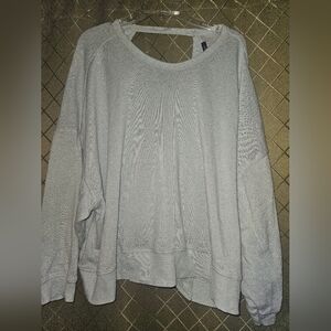 Ocean Drive grayish green cropped backless sweatshirt women size large